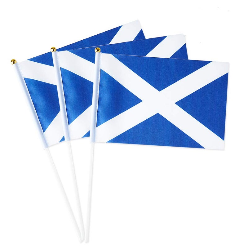 mflagperft Scotland Flag Scottish Flag, Small Mini Handheld Scotland Flags on Stick, Ideal for Party Parades Sports Events Patriotic Festival Decorations - Image 1